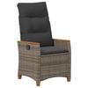 Adjustable Garden Chair Grey and Dark Grey Poly Rattan