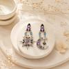 Baroque Sun Moon Asymmetrical Earrings Long Dangle Statement Jewelry Women