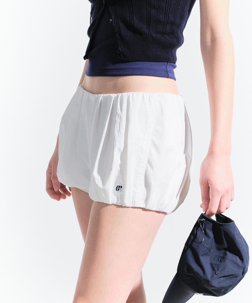 GROVE Ryan Shirring Shorts (White)