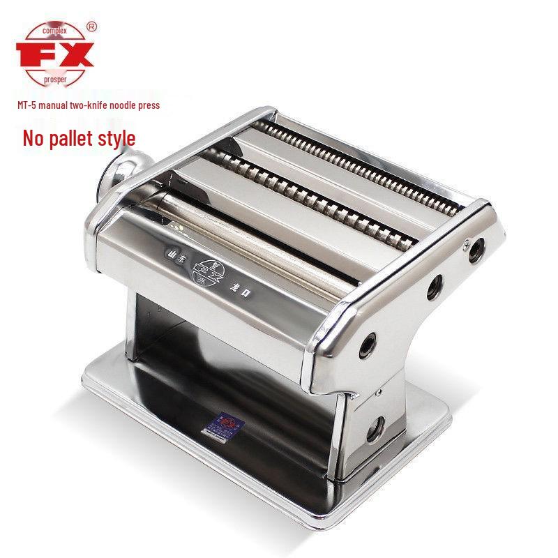 

Fuxing Manual Noodle Maker: Stainless Steel Hand-Crank Dough Press with Two Knives & Tray Manual Dough Press Machine
