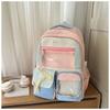 School bag new high-value college style fresh and sweet backpack junior high school students contrasting color splicing bar backpack