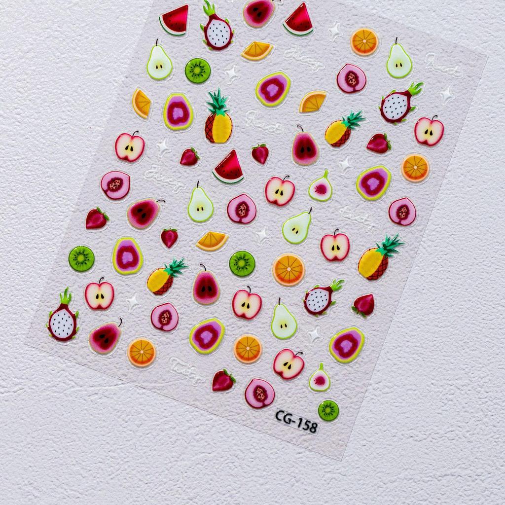 Cyansea Trendy Fruit-Colored Jelly Nail Art Stickers for DIY Decoration