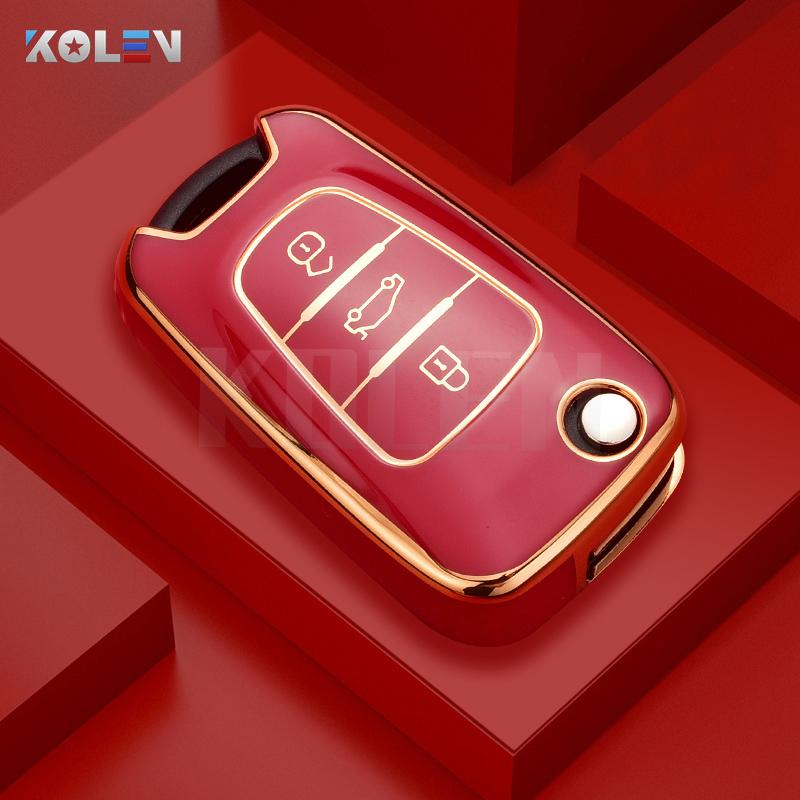 Fashion Tpu Car Flip Key Case Cover Shell For Kia Rio 3 Soul Optima Ceed K2 Cerato Sportage For Hyundai Elantra Accent I20 Ix35