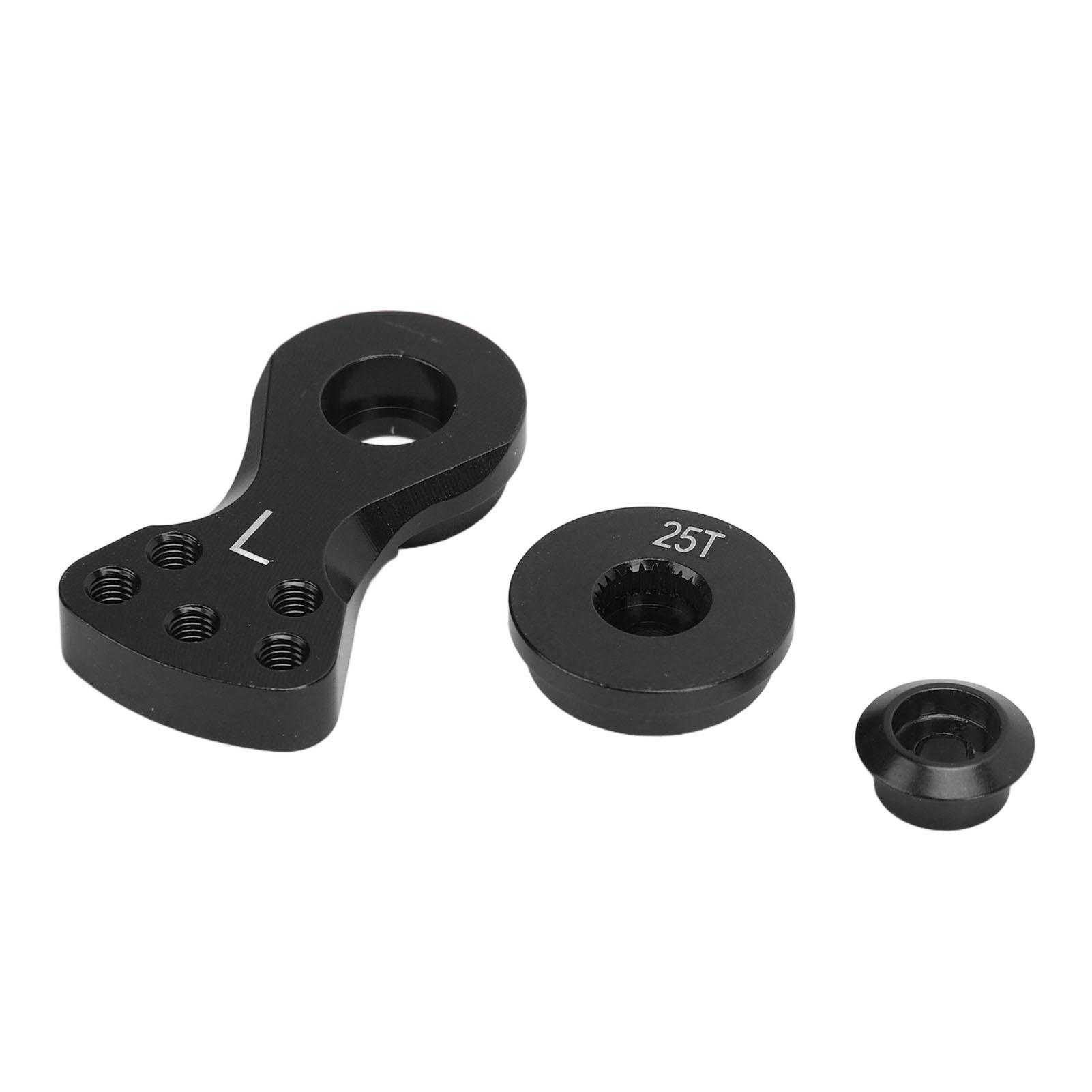 

RC 25T Servo Saver Adjustable Force Aluminum Alloy L Servo Arm for 1 10 Remote Control Vehicle Black чорний