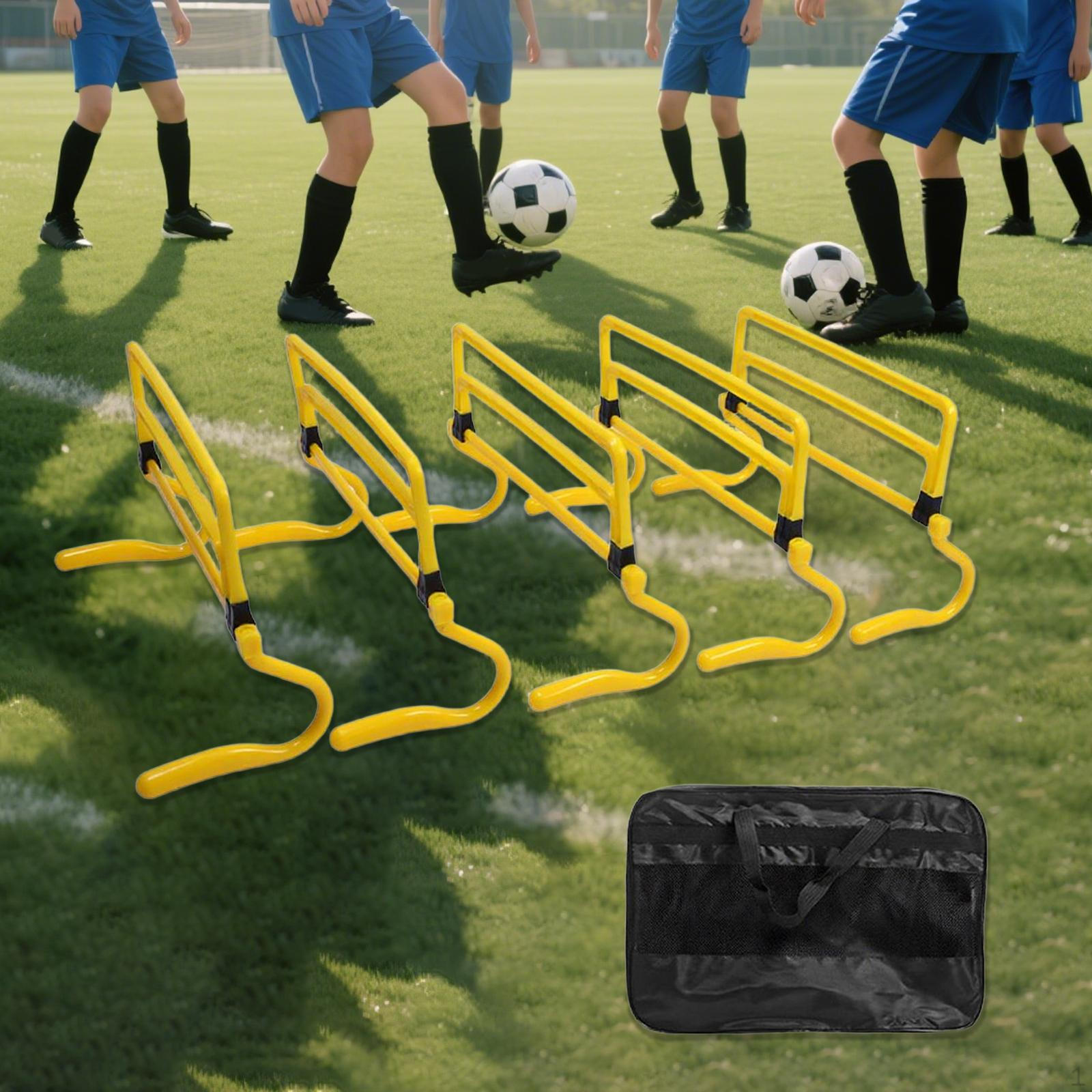 5 шт. барьеров для ловкости с регулируемой высотой, оборудование для тренировки скорости для барьерного бега, футбола Yellow
