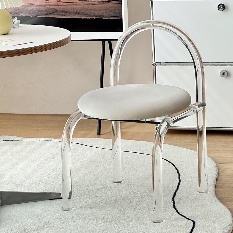 Transparenter Acryl-Make-up-Stuhl: Nordisches einfaches Design, ideal für Schlafzimmer oder Esszimmer