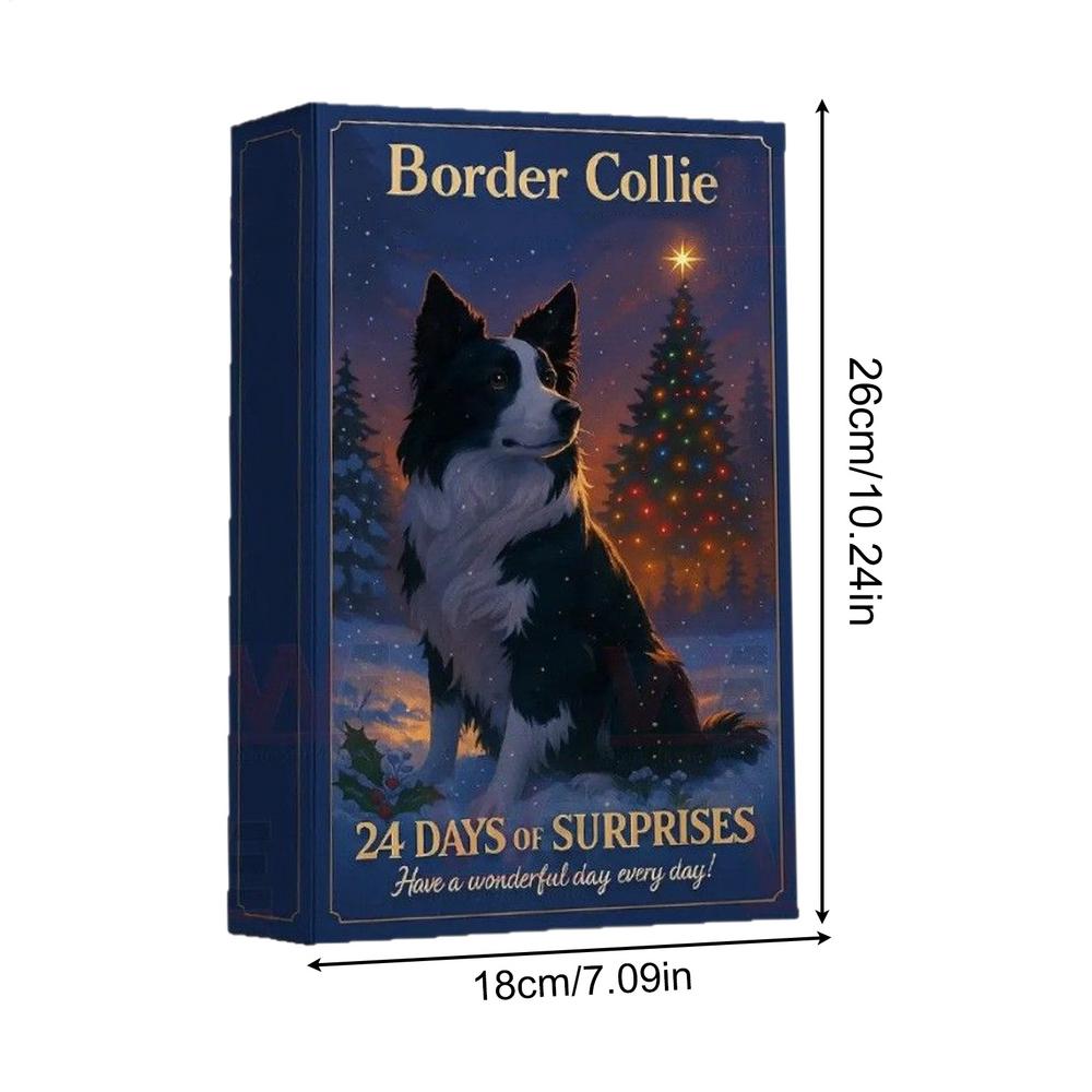 2D Shepherd Dog Advent Calendar Xmas Tree Shepherd Dog Pendant Ornament 24 Days Christmas Countdown Calendar Christmas Gift M