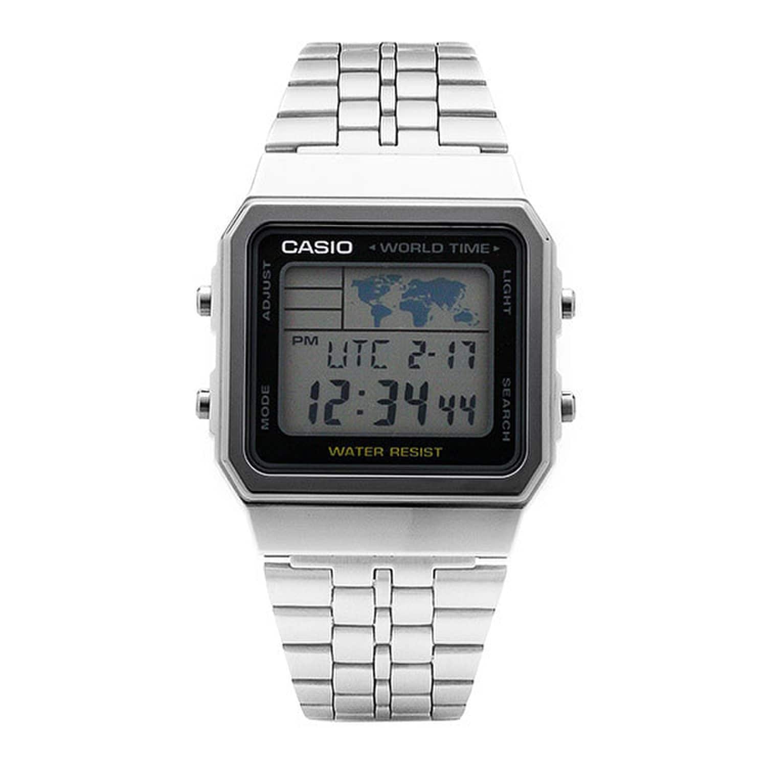 [Casio] A500WA-1DF (А500ВА-1) Цифровые квадратные винтажные ретро мировое время унисекс металлические часы