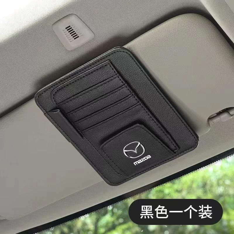 2025 Hot Car Card Holder Sun Visor Organizer For Mazda CX3 CX5 CX8 CX30 Mazda 2 3 6 Sunvisor Ticket Sunglasses Holder Storage Po