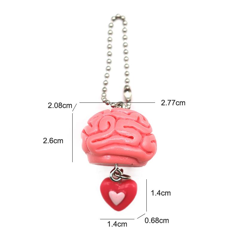 Kreativ Simulering Hjärna Hjärta Nyckelring Rolig Väska Dekoration Punk Halloween Nyckelring För Kvinnor Män Gotisk Nyckelring Semesterpresenter