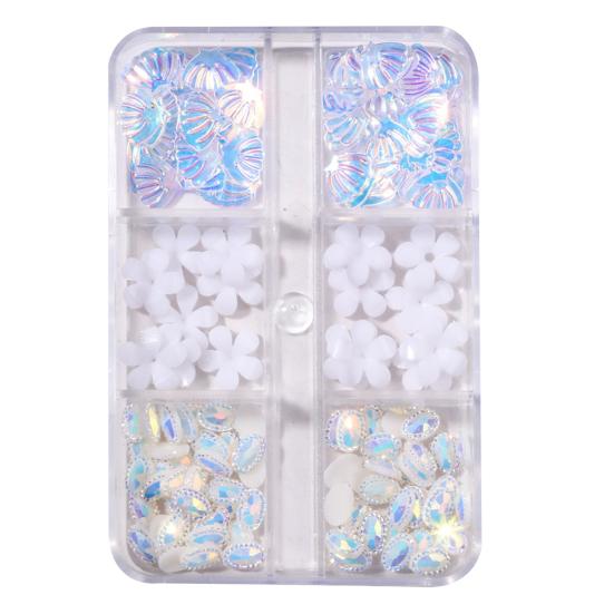 1 Cutie Decorațiuni Unghii Culoare Vividă Exquisit Efect Vizual Strălucitor Formă Mixtă Arată Farmec Plastic