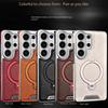High End Leather Phone Case, for Samsung S26 Ultra S26 Plus S26 Edge 360 ° Rotating Magnetic Bracket Anti Drop Protective Cover