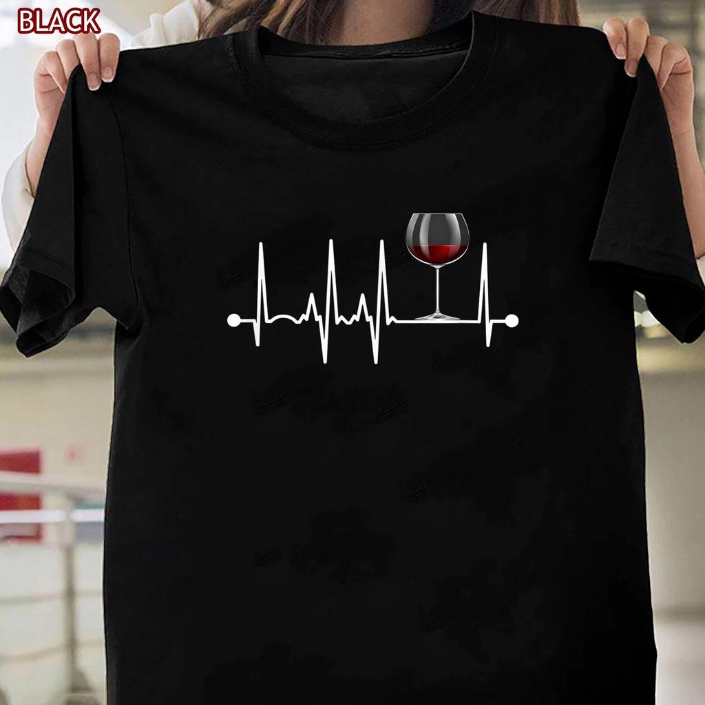 Wine Heartbeat Wine Drinker Lover Tasting Gift, Wine Glass T-shirt, Wine T-shirt