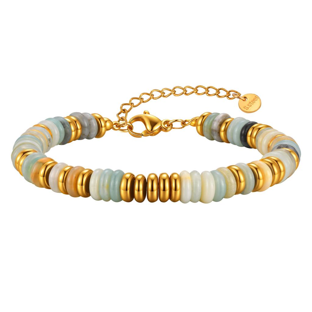 Braccialetti in Pietre Naturali per Donna, Delicato Braccialetto dell'Amicizia Fatto a Mano con Pietre Energetiche Regolabile