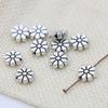 20Pcs 9Mm Silver Plated Flower Loose Spacer Beads For Jewelry Making Beaded Bracelet Necklace Accessories Diy
