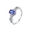 925 Sterling Silver Vintage Mermaid Tail Texture Rings Retro Tanzanite Color CZ Fashion Jewelry for Women and Girls