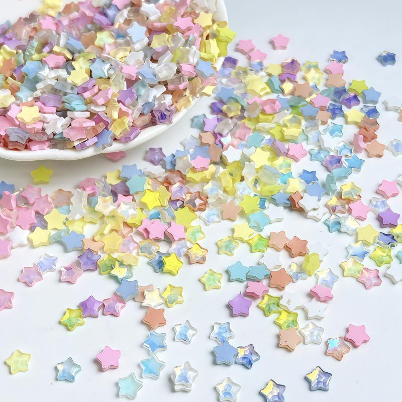 Mocha Glitter Star Nail Art & Hair Clips Resin Accessories
