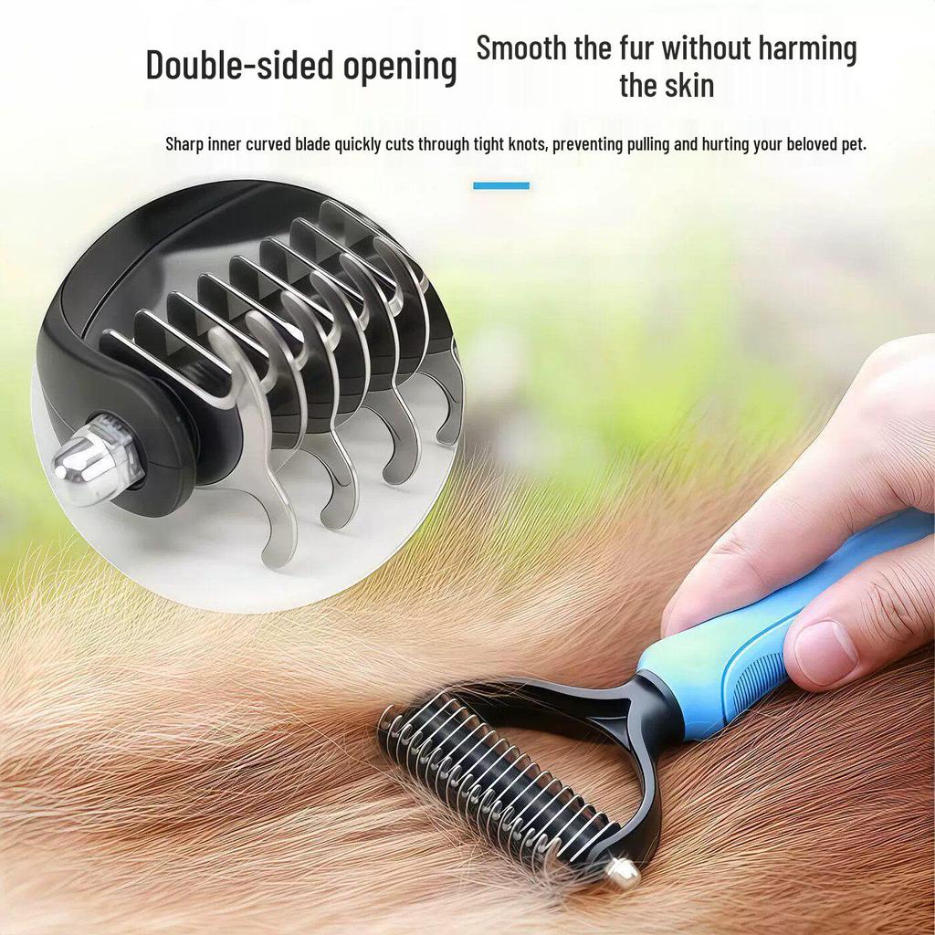Pet Grooming Comb: Detangling Tool for Loose Hair and Thinning - Ideal for Dogs and Cats