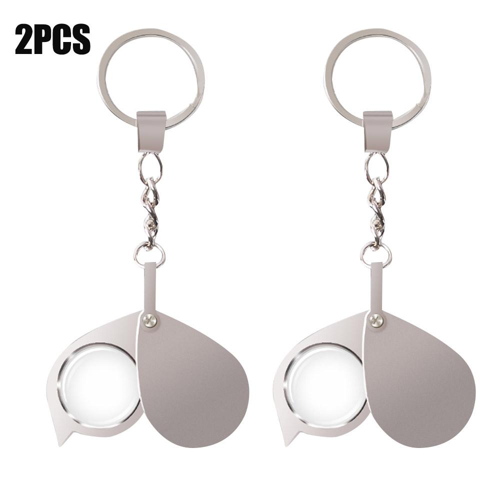 15X Portable Folding Key Ring Mini Magnifier Key Chain Magnifying Durable Glass Loupe Pocket Tool Holiday Gift Supplies New