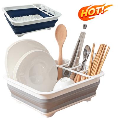 Folding Dish Rack Dry Storage Basket Collapsible Utensil Sink Drainer Organizer Bowl Tableware Tray Drying Rack Kitchen Tools