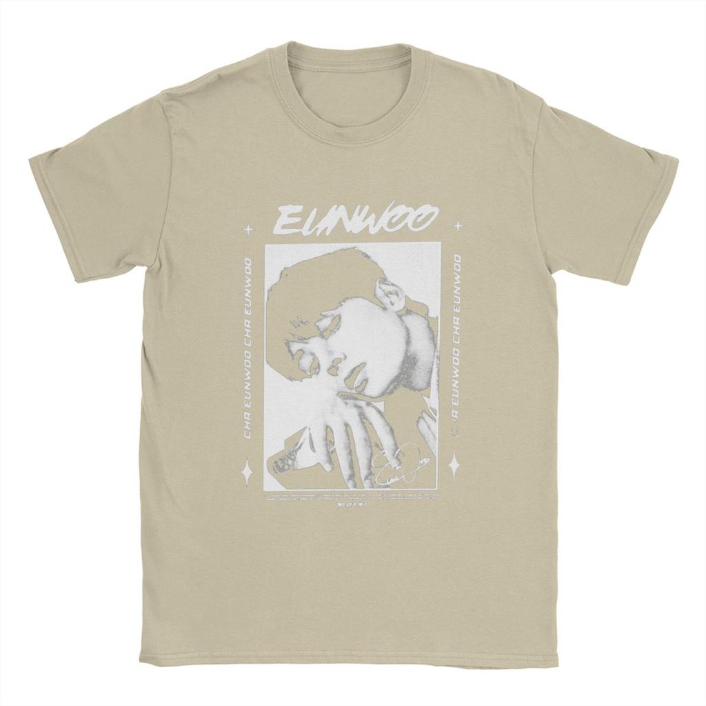 Men's Cha Eunwoo Astro Kpop T Shirt Astro Singer Pure Cotton Clothes Vintage Short Sleeve Round Collar Tee Plus Size T-Shirts