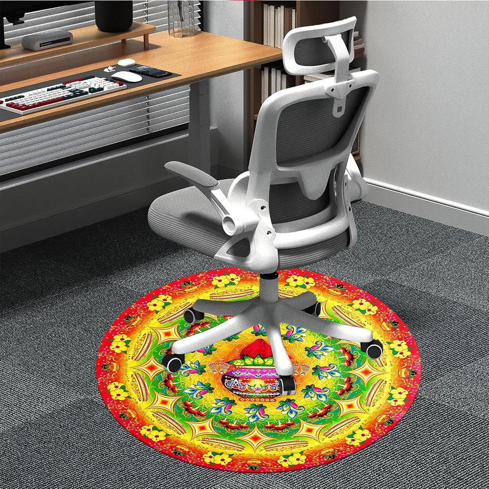 

1pc Mandala Artwork Chair Carpet for Office, Soft Flannel Throw Mat, Perfect for Office,Holiday Party Decoration Choice yy251113044 80cm by 80cm