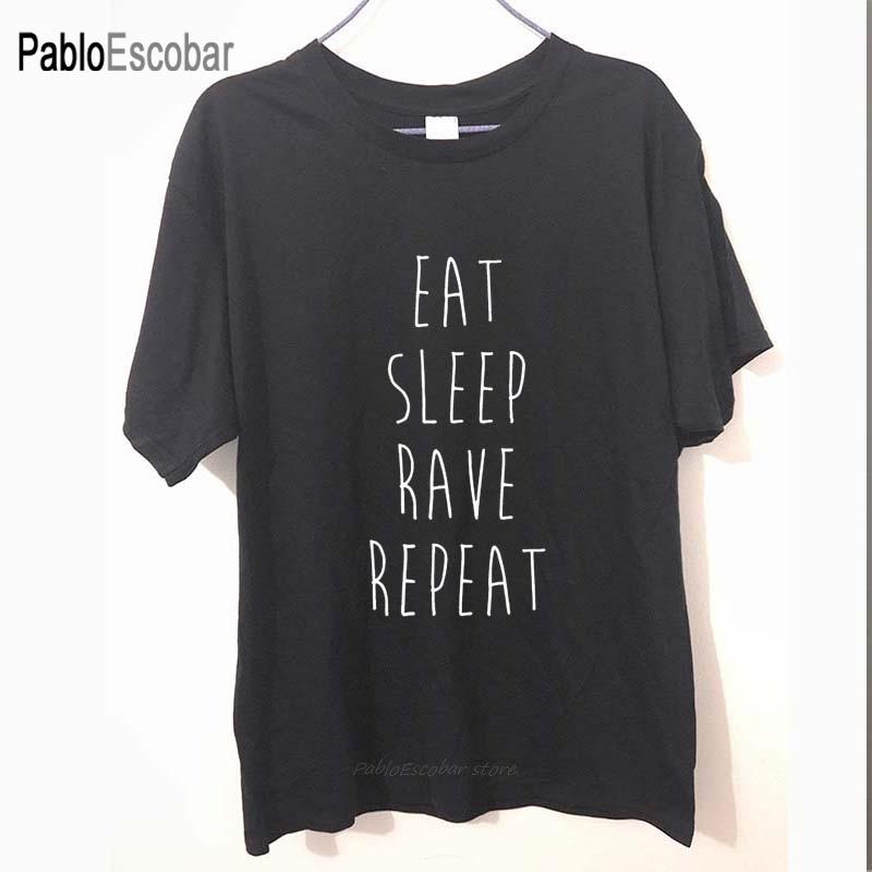 

New Summer EAT SLEEP RAVE REPEAT DANCE SWAG MAN IBIZA T Shirt Men Cotton Short Sleeve T-shirt Tshirt camiseta 4XL