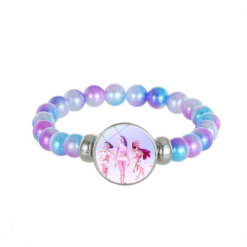 Chasseurs de Démons Bracelet en Perles de Verre Fait Main Huntr-x Rumi Zoey Mira Bracelet Tressé Dessin Animé Anime Dérivé Produit Dérivé Cadeau