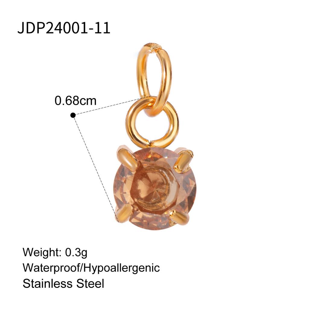 Elegant Gold December Birthstone Pendant Charm Fashion Jewelry Accessories for Women