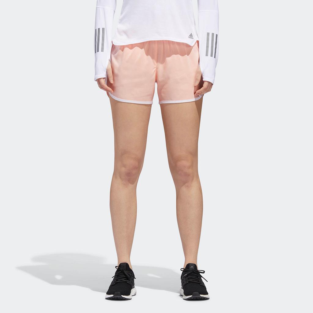 adidas M10 Short Mid Waist Comfortable Elastic Striped Skin-Friendly Casual Shorts Women Shorts Orange CZ3510