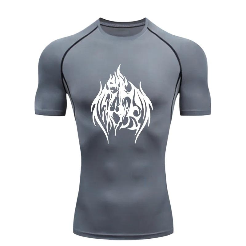 Men's Sports T-shirt Training Fitness Summer Compression Workout Quick Drying Gym Jogging Moisture-Wicking Breathable Slim Fit