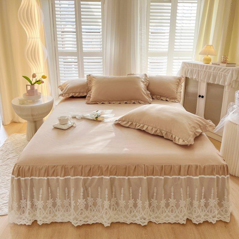 New Lace Jacquard Bed Skirt French 1.8M Mattress Cover Single Princess Style Lace Bedspread Thin Summer Dirt-Proof Cover