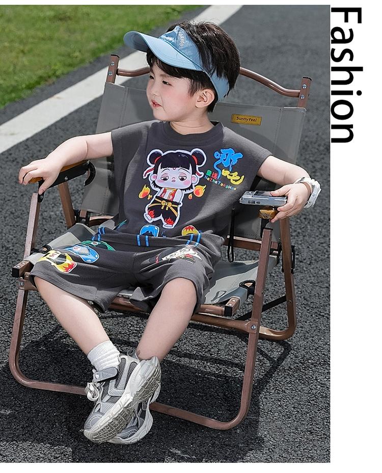 Nezha Clothing Boys' Set Summer 2025 New Western Style Baby Pi Handsome Clothes Summer Children's Tank Top Two Piece Set
