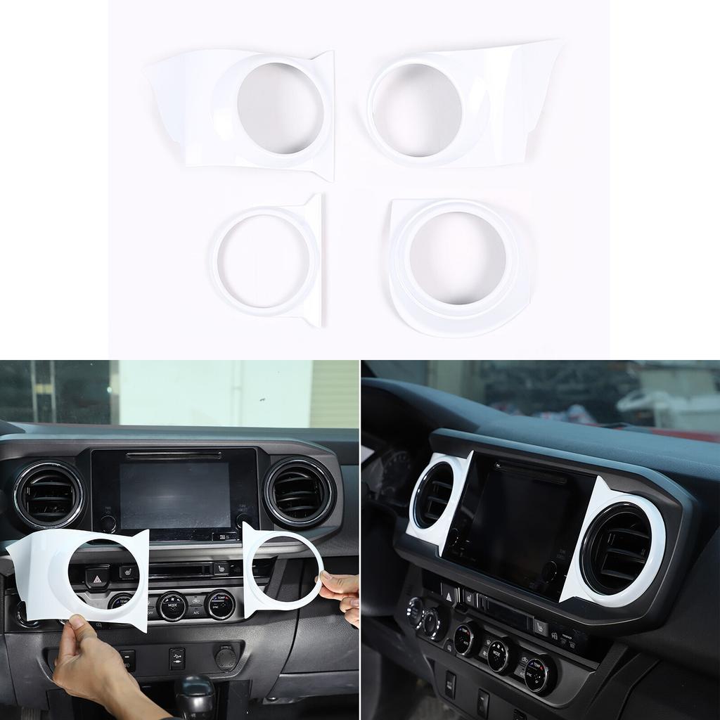 White Center Console AC Air Vent Trim Cover For Toyota Tacoma 2016-