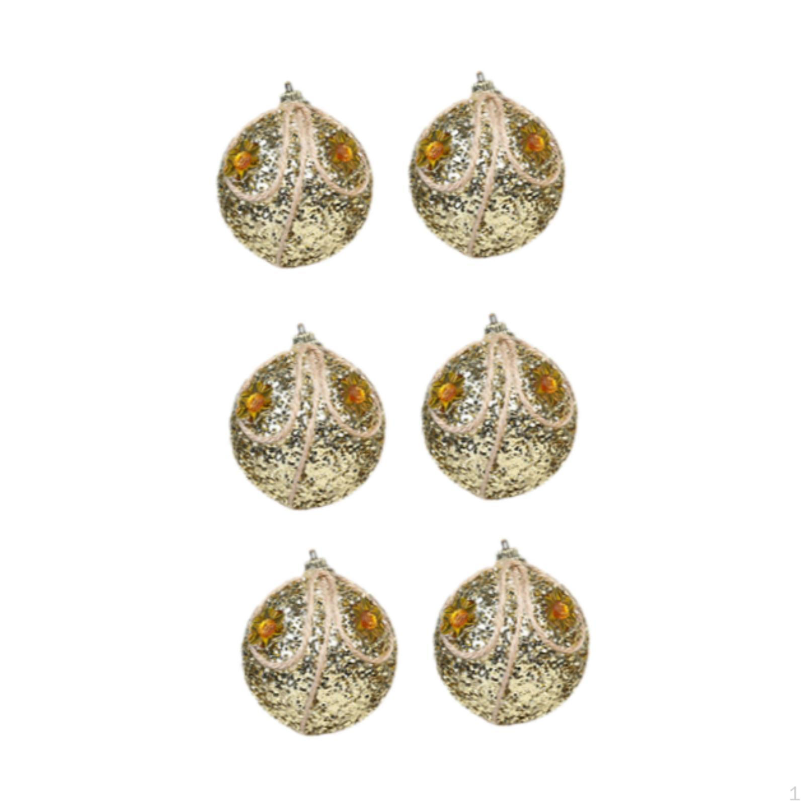 

6 шт. Рождественские шары, украшения, подвесные шары, украшения, сделай сам, небьющиеся поделки, рождественская елка Rope Gold