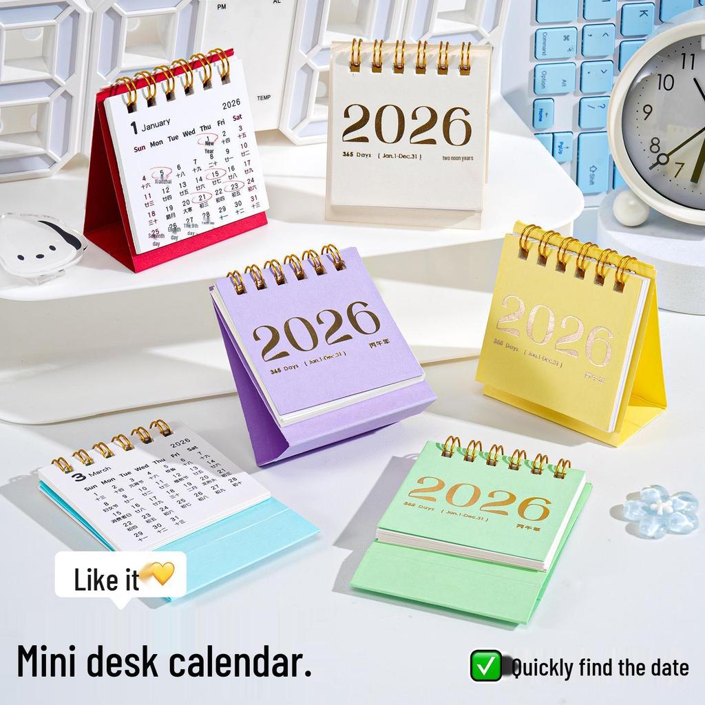 2026 Jahr des Pferdes Niedlicher Cartoon Schreibtischkalender & Planer Notizbuch für Studenten