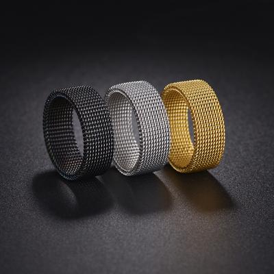 Modische Elastische Netzkettenringe Titan Edelstahlringe Für Männer Frauen Hochzeit Verlobung Herrenringe Punk Schmuck Geschenke