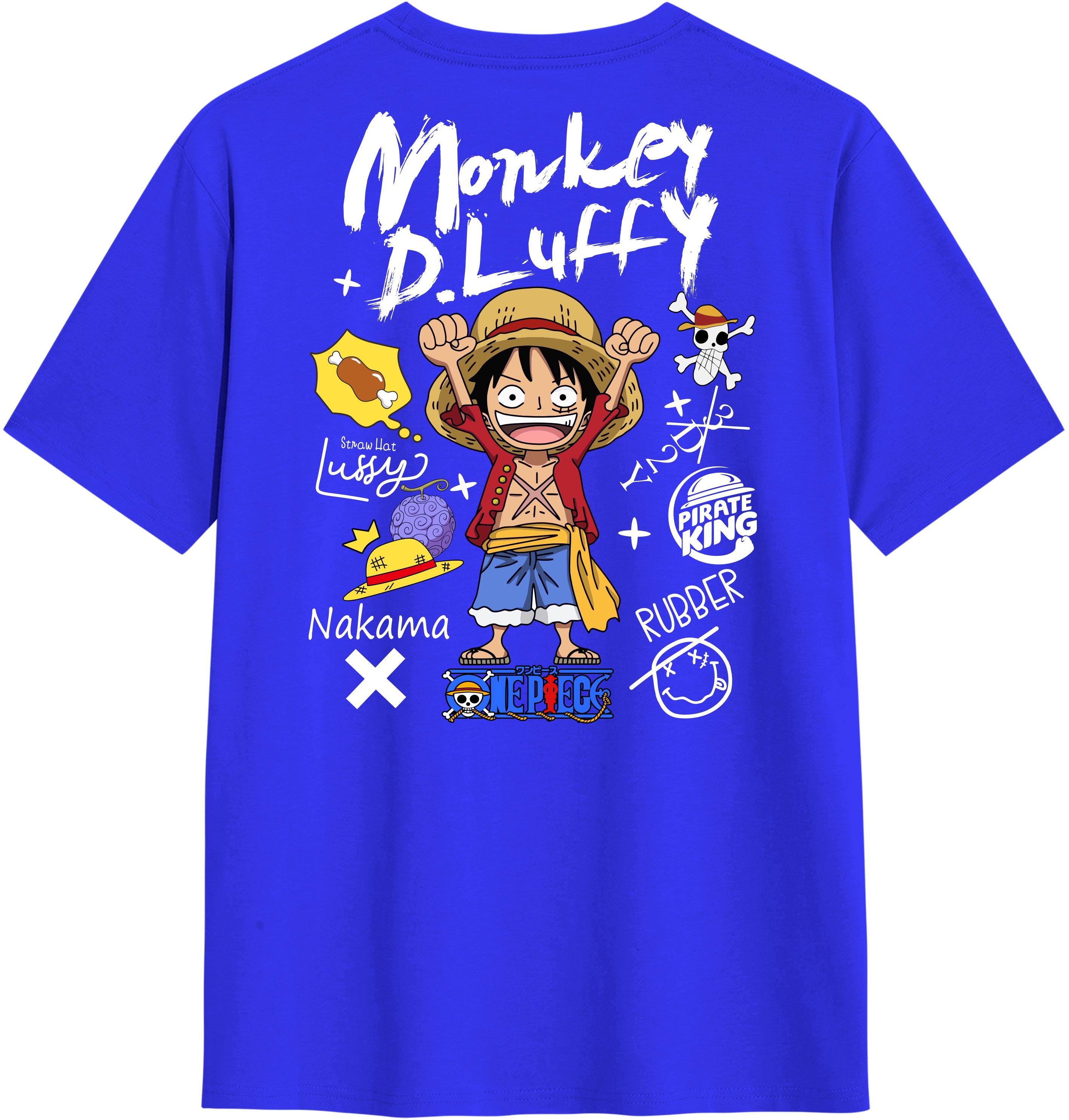 

Summer 2026 One Piece Munchie D Luffy Handpainted Graffiti Style Trend Theme 100 Cotton Print Tshirt Adult Parent Top M