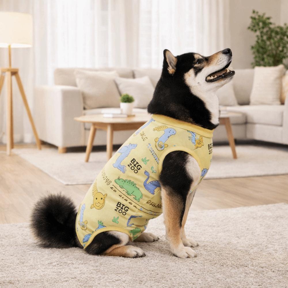 Cartoon Anti-Lick Dog Romper Cotton Dog Sterilization Suit Dog Bodysuit  Pet Care