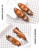 Men's Slip-On Leather Brogues - Pointed Toe, Korean Style, Casual & Formal Shoes for Hairdressers.