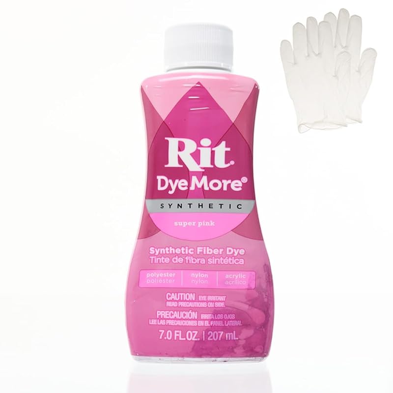 

Lit Dymore 7 oz Synthetic Liquid Textile Dye Single Pack with Plastic Gloves for Clothing, Decorations and Crafts – super pink
