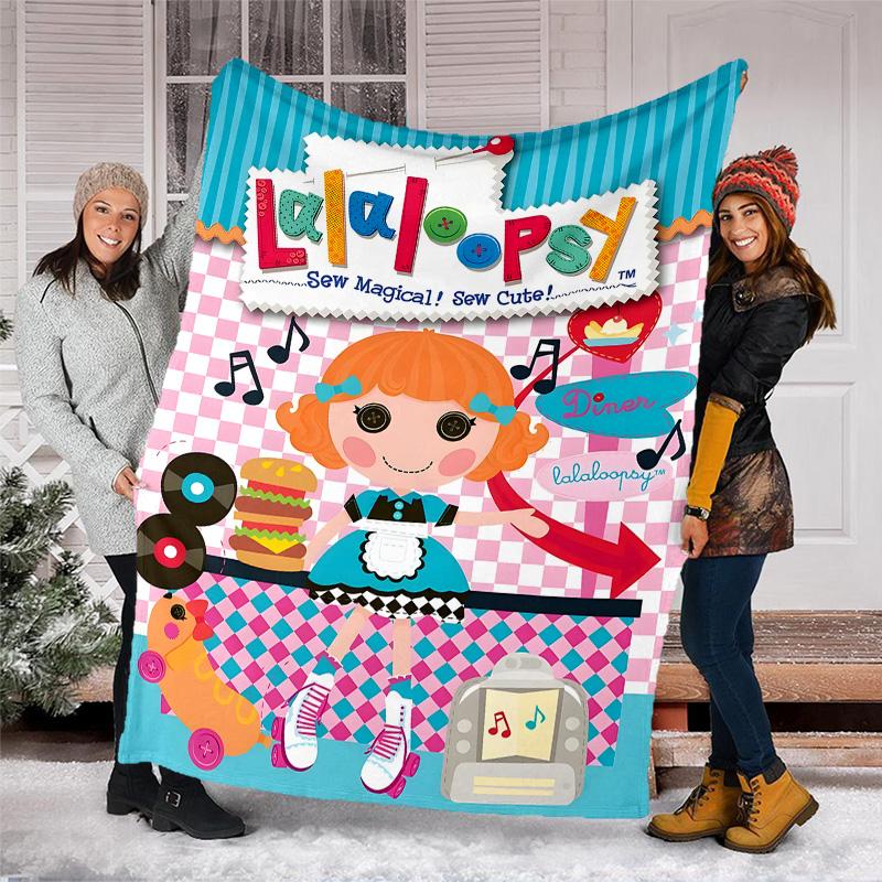 1pc Lalaloopsy1 Theme Blanket - Digital Print, Polyester, Cozy for All Seasons, Perfect for Outdoor, Camping, and Travel
