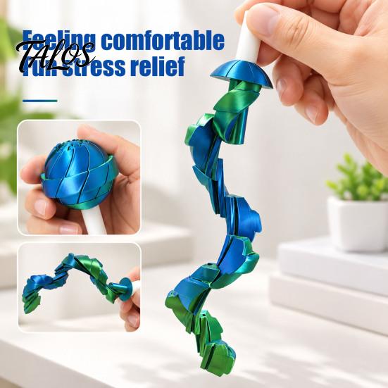 Lustiges Büro-Schreibtischspielzeug, Teleskop-Lutscher-Fidget-Spielzeug, 3D-gedruckte einziehbare Schlangenform, Sensorisch für Sammler, Stressabbau, Kreativ für Eltern und Kinder