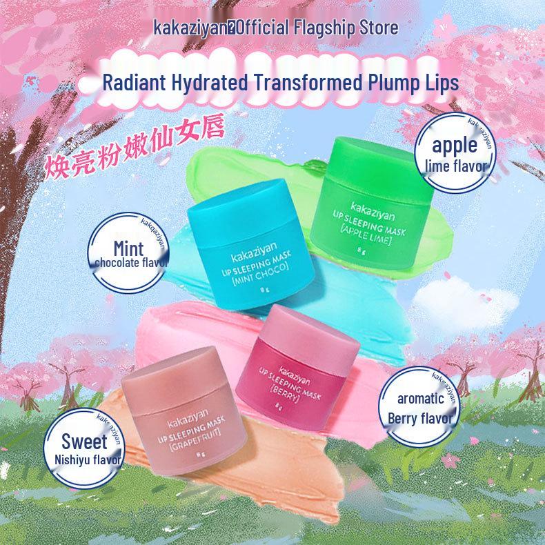 Koreanische Lippenmaske & Jelly Schlaf-Lippenbalsam Set - 20g Nachtreparatur-Feuchtigkeitscreme, Hydratisierend & Aufhellend für Lippenlinien (4-teiliges Set)