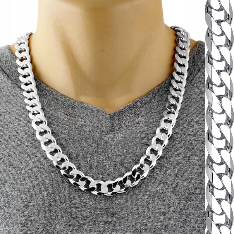 FULL Silver Men' Chain 925 SILVER THICK Pancetka DIAMONDED