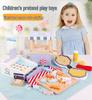 Kids' Wooden Kitchen Pretend Play Set with Oven, Toaster & Waffle Toys