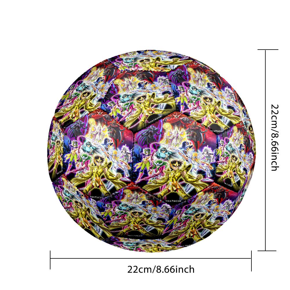 Saint Seiya Indoor Soccer Ball Size 5 Colorful All Ages Machine Stitched PVC Competition Ready Durable High-Bounce