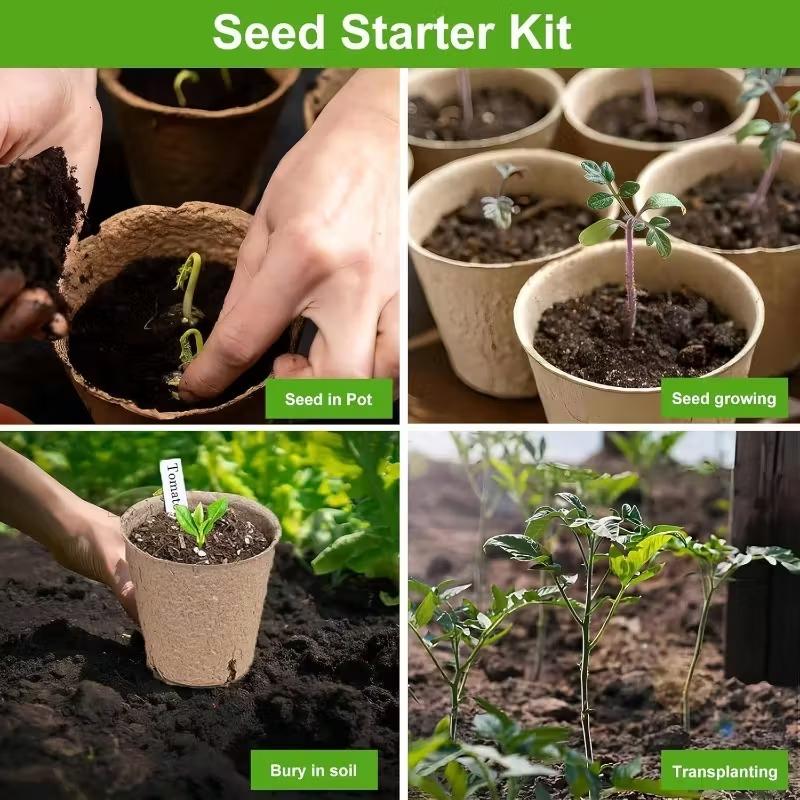 Biodegradable Peat Pots 3.15 InchSeedling Trays Small Seed Starter Pots for Outdoor Planting Durable Nursery Planting Containers