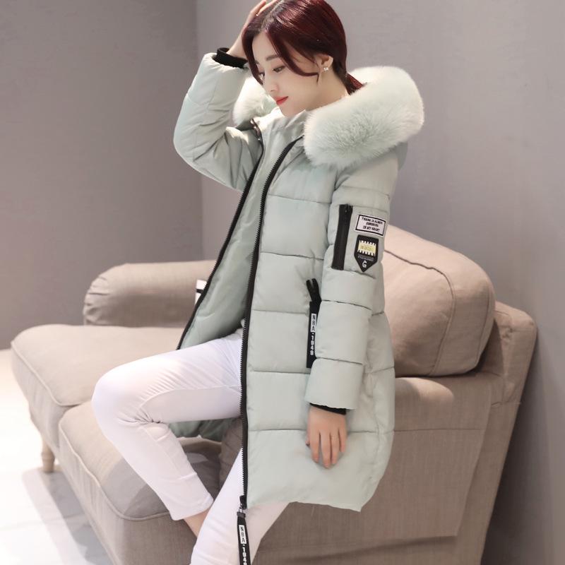 Cotton clothes women's coat new winter slim down cotton-padded clothes women's medium and long large size cold and moisture protection