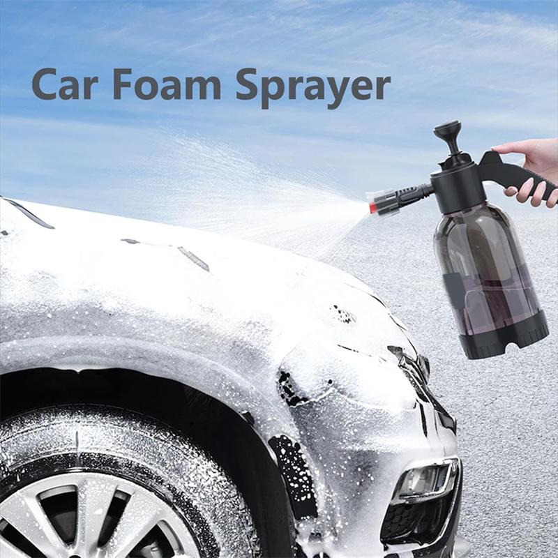 מרסס קצף 2 ליטר, ידני, להשקיה בקצף, מרסס לחץ אוויר, בקבוק מים מפלסטיק לחיטוי, כלי ניקוי לרכב